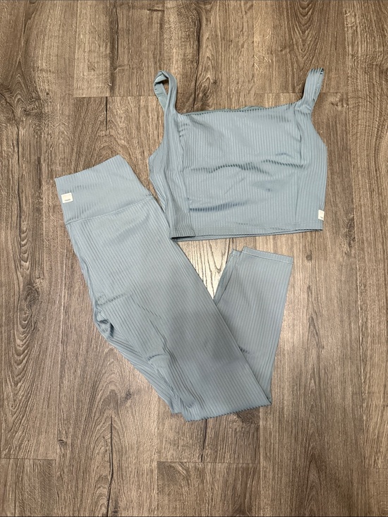 Vuori Pants - Vuori Inversion Ribbed Light Blue Tank & Legging Set